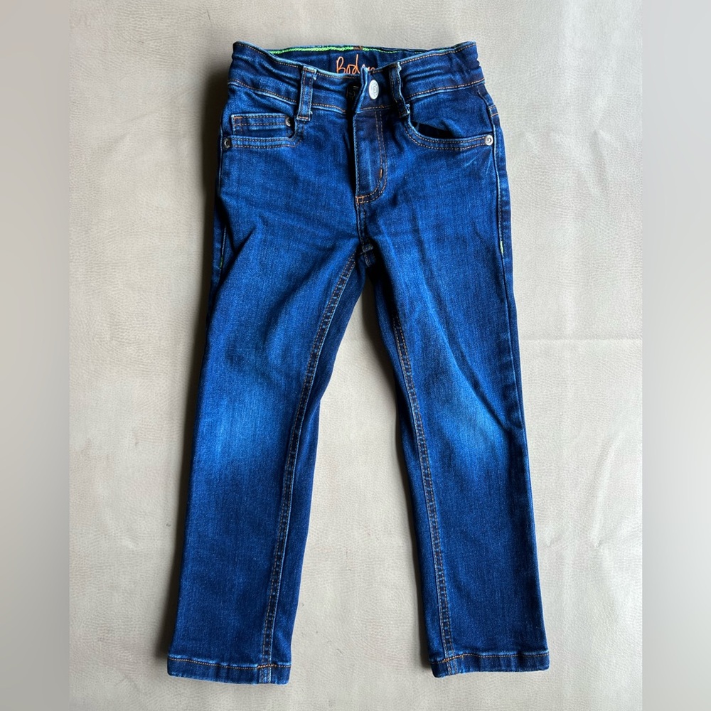 Boden size 4 boys dark jeans with adjustable elastic waist. EUC.